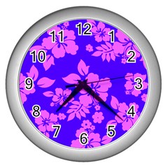 Hawaiian Evening Wall Clocks (silver)  by AlohaStore