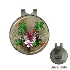 Wonderful Tropical Design With Palm And Flamingo Hat Clips With Golf Markers by FantasyWorld7