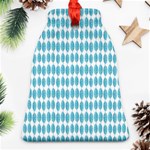 Blue Watercolour Leaf Pattern Bell Ornament (2 Sides) Back