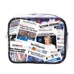 Hillary 2016 Historic Newspaper Collage Mini Toiletries Bags Front