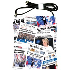 Hillary 2016 Historic Newspaper Collage Shoulder Sling Bags by blueamerica