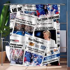 Hillary 2016 Historic Newspaper Collage Shower Curtain 60  X 72  (medium)  by blueamerica