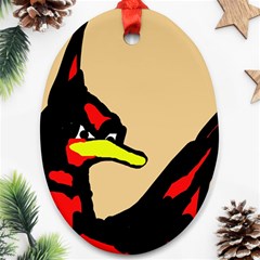 Angry Bird Oval Ornament (two Sides) by Valentinaart