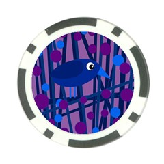 Purple Bird Poker Chip Card Guards by Valentinaart