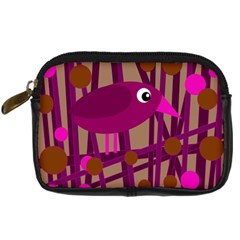 Cute Magenta Bird Digital Camera Cases by Valentinaart