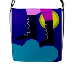 Walking On The Clouds  Flap Messenger Bag (l)  by Valentinaart