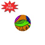 Green bird 1  Mini Buttons (10 pack)  Front