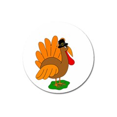 Thanksgiving Turkey - Transparent Magnet 3  (round) by Valentinaart