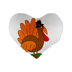 Thanksgiving Turkey - Transparent Standard 16  Premium Heart Shape Cushions by Valentinaart