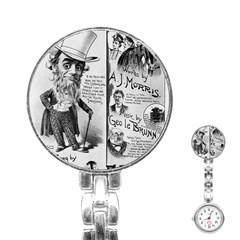 Vintage Song Sheet Lyrics Black White Typography Stainless Steel Nurses Watch by yoursparklingshop