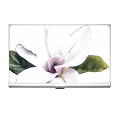 White Magnolia Pencil Drawing Art Business Card Holders by picsaspassion