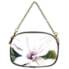 White Magnolia Pencil Drawing Art Chain Purses (one Side)  by picsaspassion