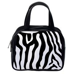 Zebra Horse Skin Pattern Black And White Classic Handbags (one Side) by picsaspassion