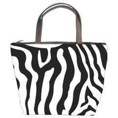 Zebra Horse Skin Pattern Black And White Bucket Bags by picsaspassion