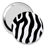 Zebra horse skin pattern black and white 3  Handbag Mirrors Front