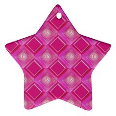 Pink Sweet Number 16 Diamonds Geometric Pattern Star Ornament (two Sides)  by yoursparklingshop