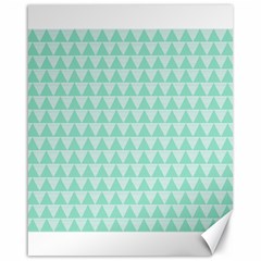 Mint Color Triangle Pattern Canvas 16  X 20   by picsaspassion