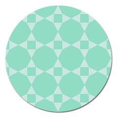 Mint Color Star - Triangle Pattern Magnet 5  (round) by picsaspassion