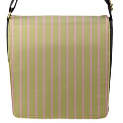 Summer Sand Color Pink Stripes Flap Messenger Bag (s) by picsaspassion