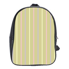 Summer Sand Color Lilac Pink Yellow Stripes Pattern School Bags (xl)  by picsaspassion