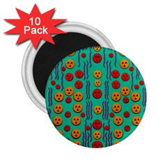 Pumkins Dancing In The Season Pop Art 2 25  Magnets (10 Pack)  by pepitasart