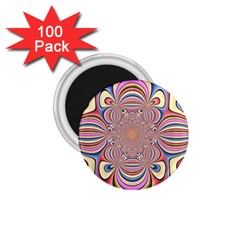 Pastel Shades Ornamental Flower 1 75  Magnets (100 Pack)  by designworld65