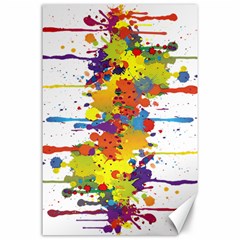 Crazy Multicolored Double Running Splashes Canvas 24  X 36  by EDDArt