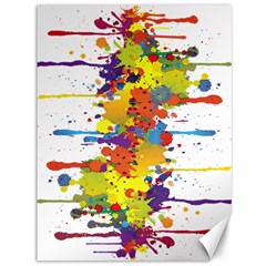 Crazy Multicolored Double Running Splashes Canvas 36  X 48   by EDDArt