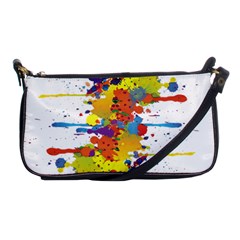 Crazy Multicolored Double Running Splashes Shoulder Clutch Bags by EDDArt