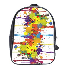 Crazy Multicolored Double Running Splashes School Bags (xl)  by EDDArt