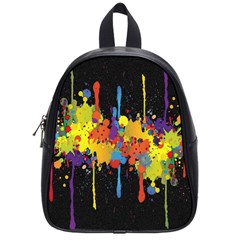 Crazy Multicolored Double Running Splashes Horizon School Bags (small)  by EDDArt