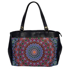 Abstract Painting Mandala Salmon Blue Green Office Handbags by EDDArt