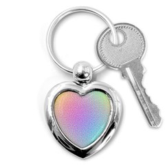 Rainbow Colorful Grid Key Chains (heart)  by designworld65