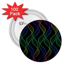 Rainbow Helix Black 2 25  Buttons (100 Pack)  by designworld65