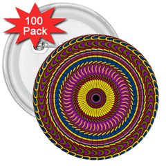 Ornament Mandala 3  Buttons (100 Pack)  by designworld65