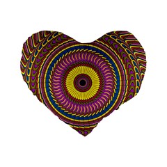 Ornament Mandala Standard 16  Premium Heart Shape Cushions by designworld65