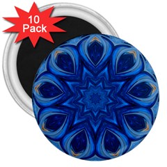 Blue Blossom Mandala 3  Magnets (10 Pack)  by designworld65