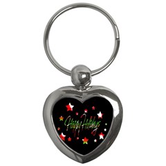 Happy Holidays 2  Key Chains (heart)  by Valentinaart