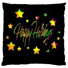 Happy Holidays 4 Large Cushion Case (one Side) by Valentinaart