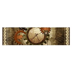 Wonderful Steampunk Design With Clocks And Gears Satin Scarf (oblong) by FantasyWorld7