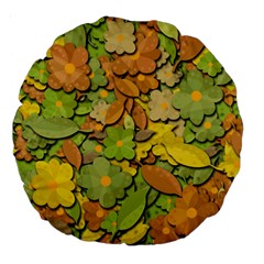 Autumn Flowers Large 18  Premium Flano Round Cushions by Valentinaart