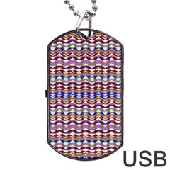 Ethnic Colorful Pattern Dog Tag Usb Flash (one Side) by dflcprints