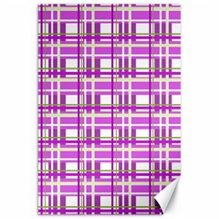 Purple Plaid Pattern Canvas 20  X 30   by Valentinaart