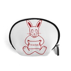 Cute Rabbit With I M So Cute Text Banner Accessory Pouches (small)  by dflcprints