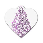 Elegant Starry Christmas Pink Metallic Look Dog Tag Heart (Two Sides) Front