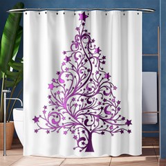 Elegant Starry Christmas Pink Metallic Look Shower Curtain 60  X 72  (medium)  by yoursparklingshop