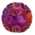 Candy Abstract Pink, Purple, Orange Large 18  Premium Round Cushions Front