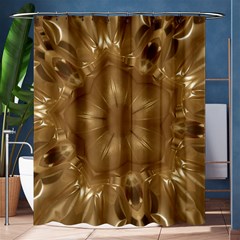 Elegant Gold Brown Kaleidoscope Star Shower Curtain 60  X 72  (medium)  by yoursparklingshop