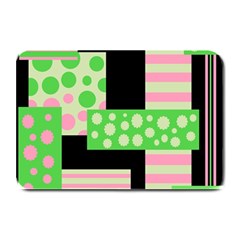 Green And Pink Collage Plate Mats by Valentinaart