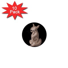 Brown Abstract Cat 1  Mini Buttons (10 Pack)  by Valentinaart